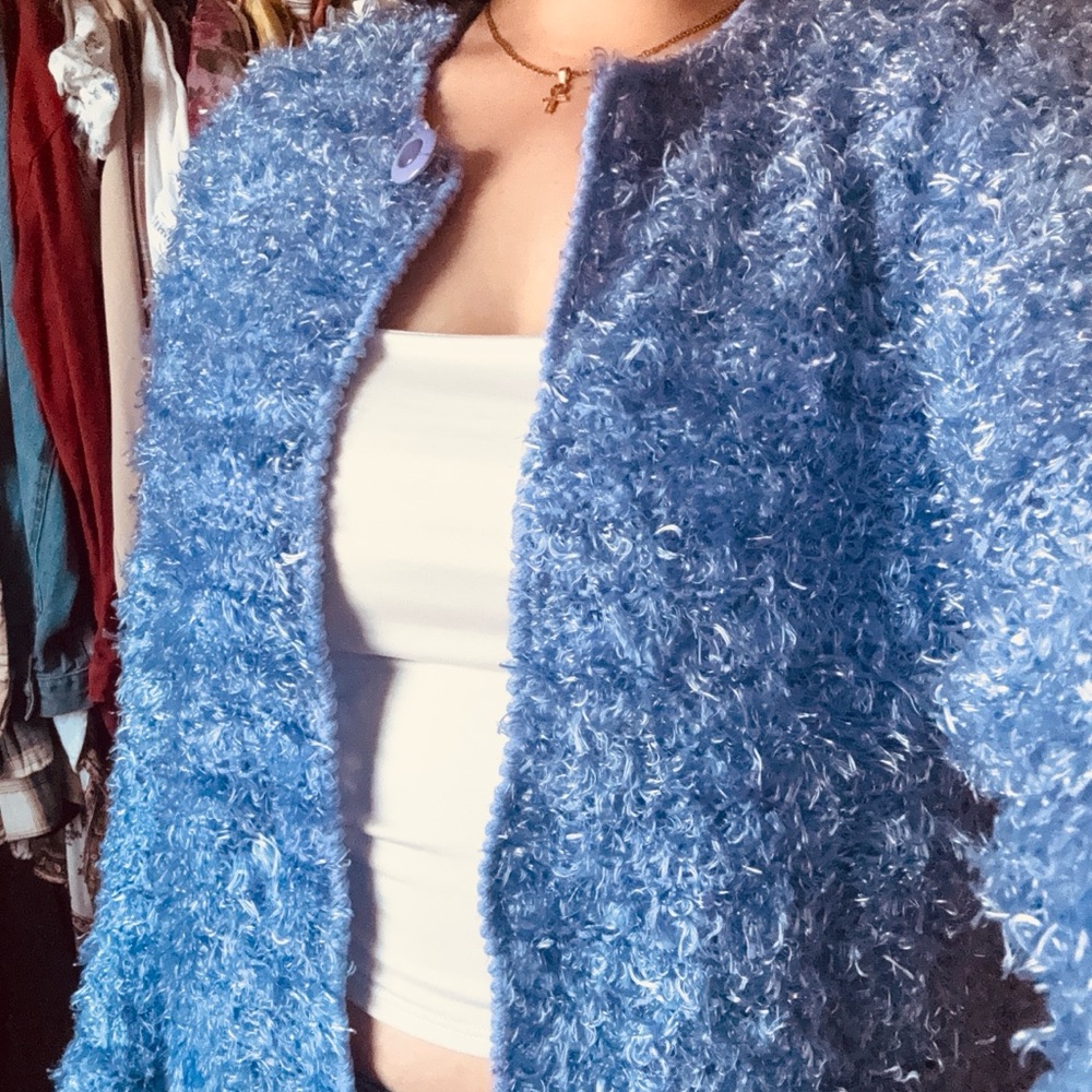 Blue Fuzzy Cardigan